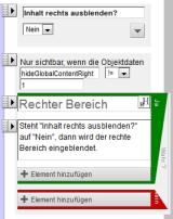 Inhaltsbereiche und Funktionen per Mausklick ein-/ausblenden