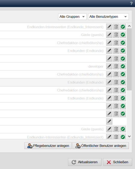 Gruppennamen sind in der Benutzerliste sichtbar