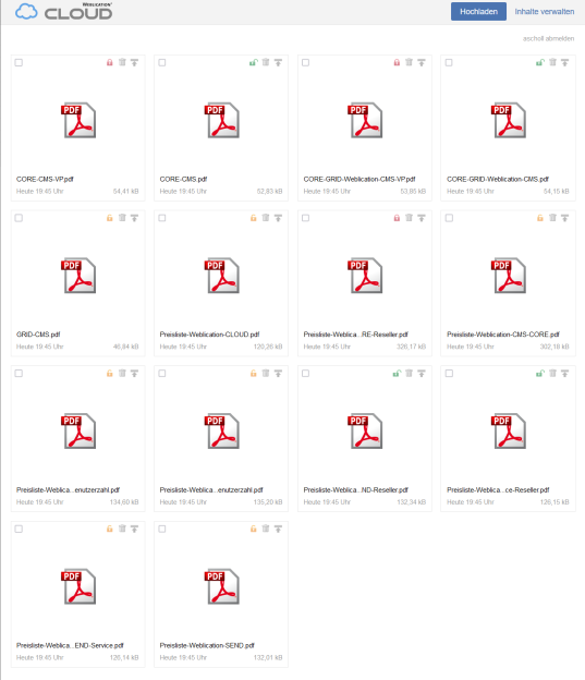 Webansicht als Download-Portal