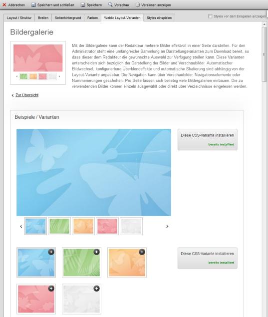 CSS Layout-Variante installieren