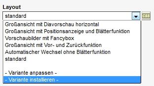 Varianten auswählen und installieren