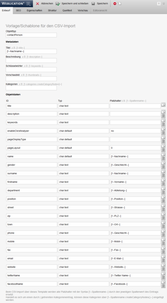 Wizard für den CSV-Import - So ordnen Sie den Objekt-IDs die Spalten/Feldnamen der CSV-Datei zu