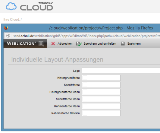 Farben und Logo in der Web-Ansicht der CLOUD individuell anpassen
