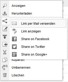 Teilen von Dateien und Verzeichnissen mit der Weblication® Cloud
