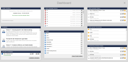 Dashboard in Browse & Edit