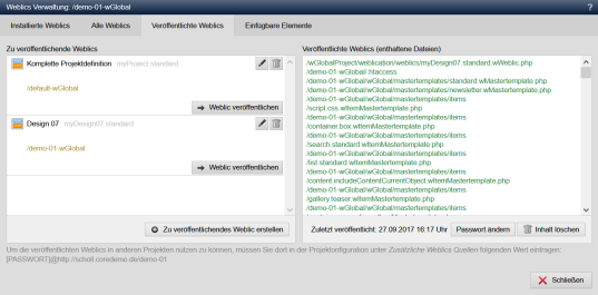So stellen Sie Projektteile in anderen Projekten bereit
