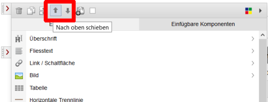  Drag&Drop-Editor - Alternatives Verschieben von Elementen um eine Position per Mausklick