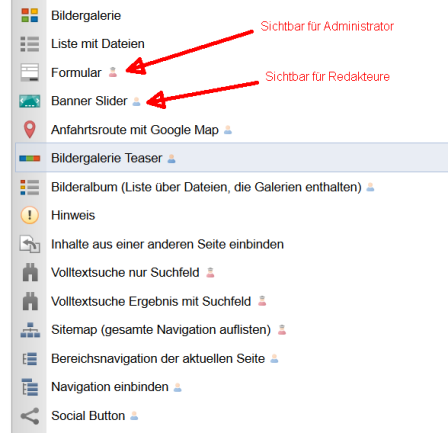 Ansichtsberechtigungen - Benutzertyp in Elementeauswahl sichtbar