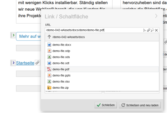 Version 17: Schnellauswahl von Dateien zeigt Datei-Icons