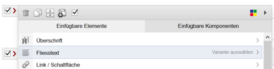 OHNE Variantenwahl - durch Klick links neben Button "Variante auswählen"