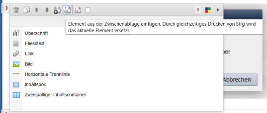 Version 17: Editor - Aktuelles Element beim Einfügen über Zwischenablage ersetzen