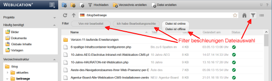 Filter im Dateiexplorer