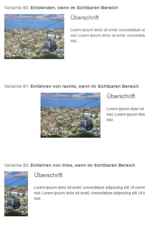 Beispiel Darstellungsvarianten für Anwendung "Einblender / Layer"