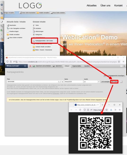 QR-Codes für Seitenaufrufe über Mobilgeräte generieren