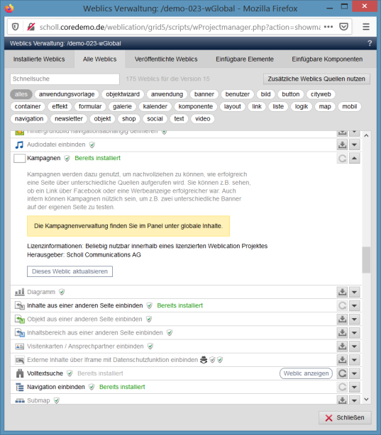 Installation Weblic® Kampagnen