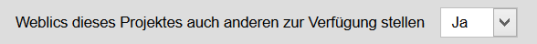 Weblics in den Projekteinstellungen zur Verfügung stellen