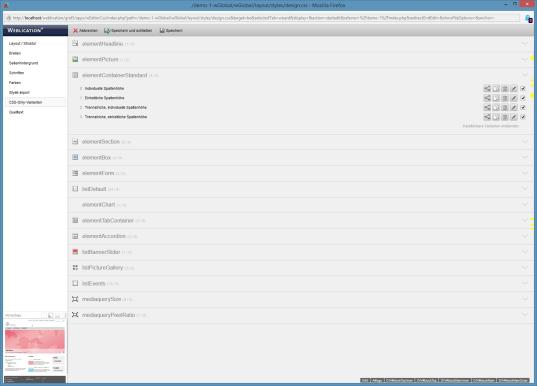Fix positionierte Bereichsnavigation