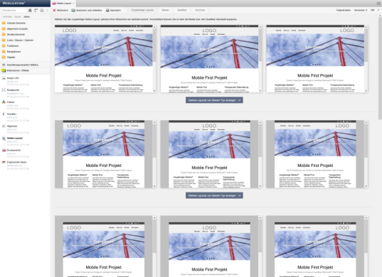 Überarbeitete Layoutauswahl