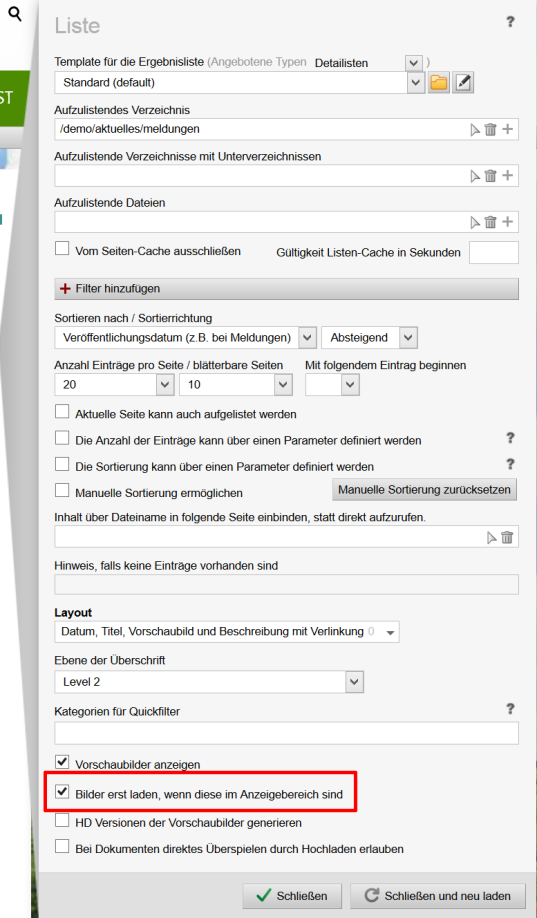 Lazy Loading im Listenelement nutzen