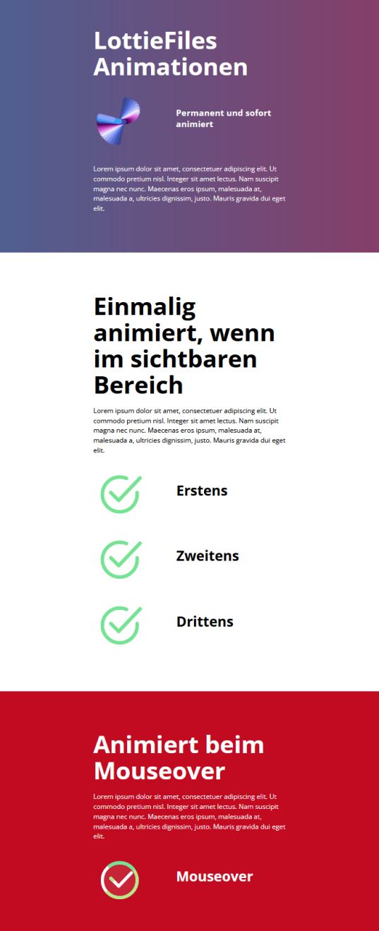 LottieFiles Animationen