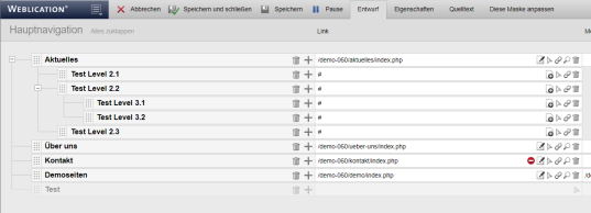 Version 18: Navigationseditor: Online Status wird angezeigt