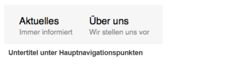 Navigationspunkte mit Untertitel