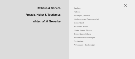 Neue designorientierte mobile Menünavigation - erweitert für große Bildschirme