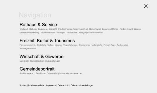 Neue designorientierte mobile Menünavigation - erweitert für große Bildschirme