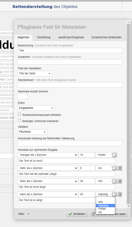 Hinweise zur optimierten Eingabe von Inhalten