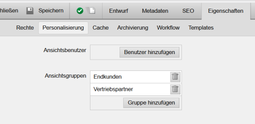 Personalisierung einstellen