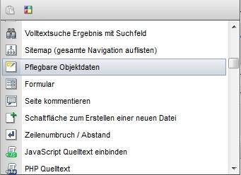 Weblic einbinden: Pflegbare Objektdaten