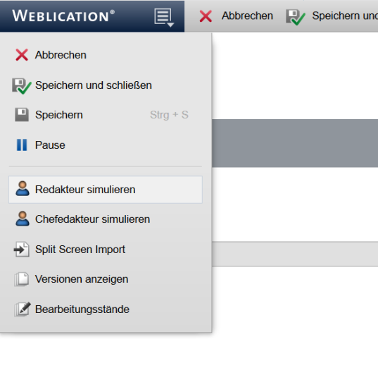 Benutzersimulation im Editor