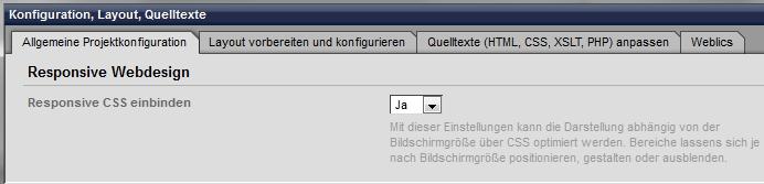 Responsiv Webdesign in Konfiguration aktivieren