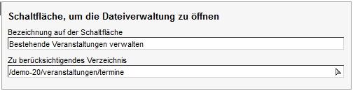 Schaltfläche, um Dateien zu verwalten