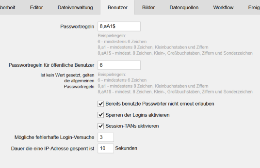 Passwortrichtlinie definieren