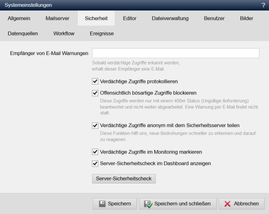 Sicherheitseinstellungen