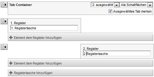 Tab-Container konfigurieren