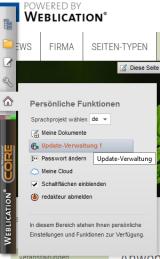 Weblication® Updates per Mausklick - auch für Redakteure