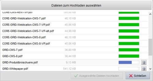Schneller Upload vielen Dateien beliebiger Größe
