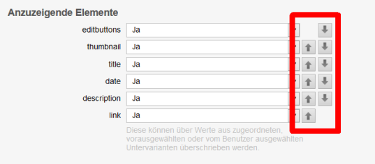 Darstellungsreihenfolge der Listen-Elemente festlegen