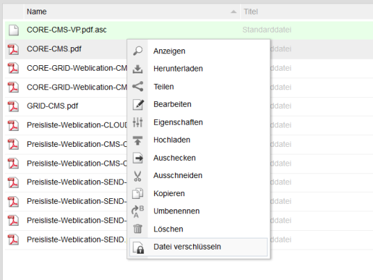 Verschlüsseln von Dateien in CLOUD-Dateiverwaltung