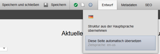 Editor: Seite automatisch übersetzen