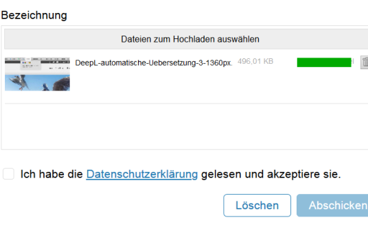 Formular-Beispiel mit Mehrfachupload und Vorschaubild-Anzeige