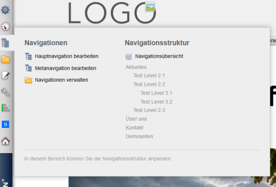 Navigationsübersicht im Panel