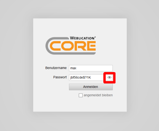 Passwort bei Eingabe sichtbar machen