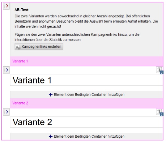 Version 16: A/B Test Funktion