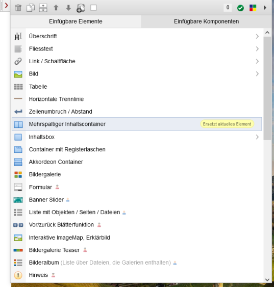 Version 16: Auswahl von Elementen über Tastatur möglich