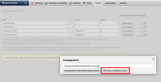 Version 16: Aus Kampagnenlinks per Knopfdruck QR-Codes erzeugen
