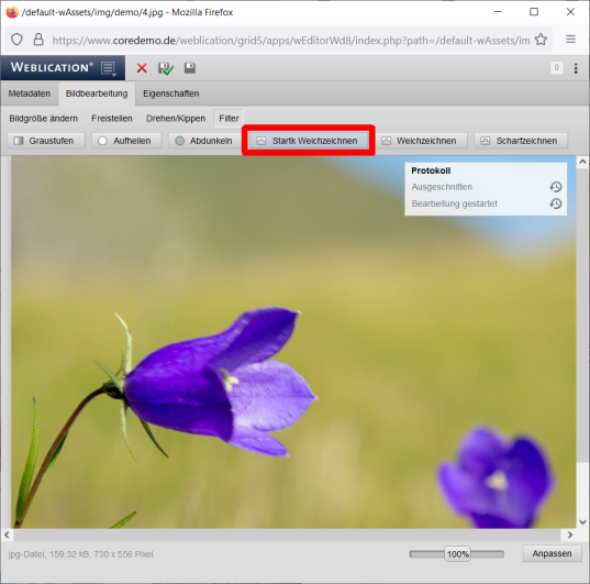 Version 16: Bildbearbeitung - Filter "Stark Weichzeichnen"