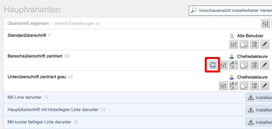 Version 16: Geänderte CSS-Varianten sichtbar machen und aktualisieren